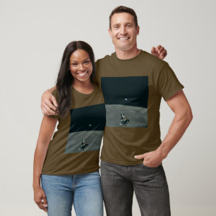 Camiseta Apollo Lunar Lander y Earrise Over Moon