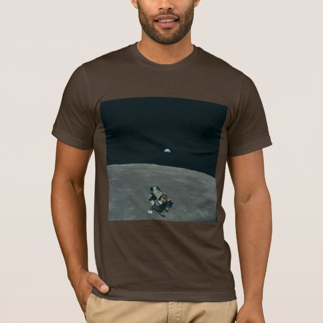 Camiseta Apollo Lunar Lander y Earrise Over Moon (Anverso)