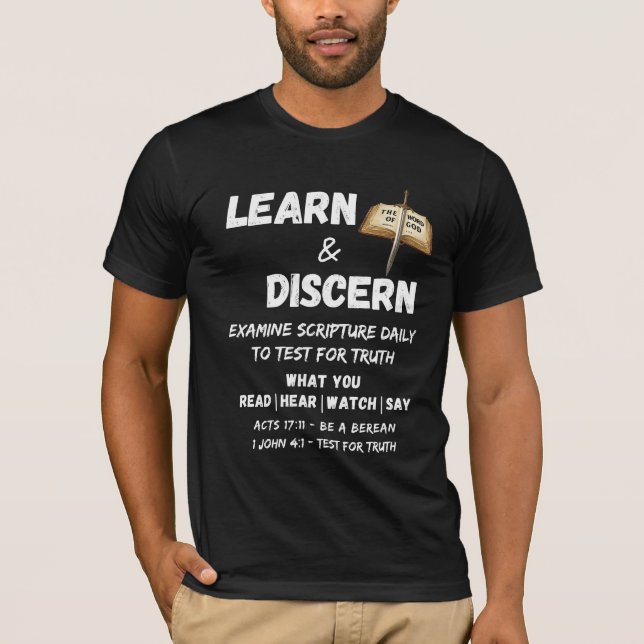 Camiseta Apología Berean Learn & Discerth Truth Scripture (Anverso)