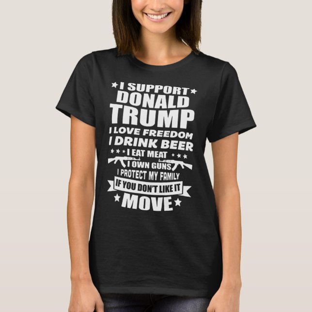 Camiseta Apoya a Donald Trump Amo la libertad y bebo cervez (Anverso)