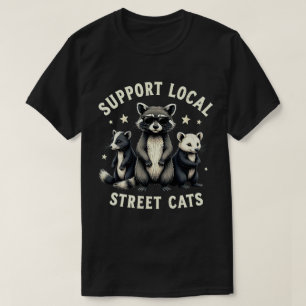 Camiseta Apoya a los Gatos Callejeros Divertido Mapache Zar