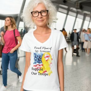 Camiseta Apoya a nuestras tropas Cinta de Conciencia Amaril