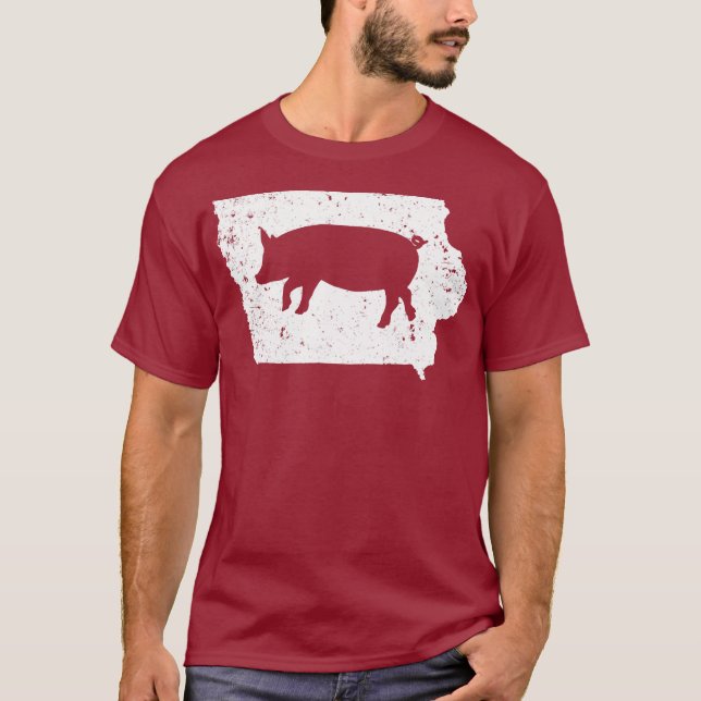 Camiseta Apoya a sus agricultores locales de Hog Iowa IA Pi (Anverso)