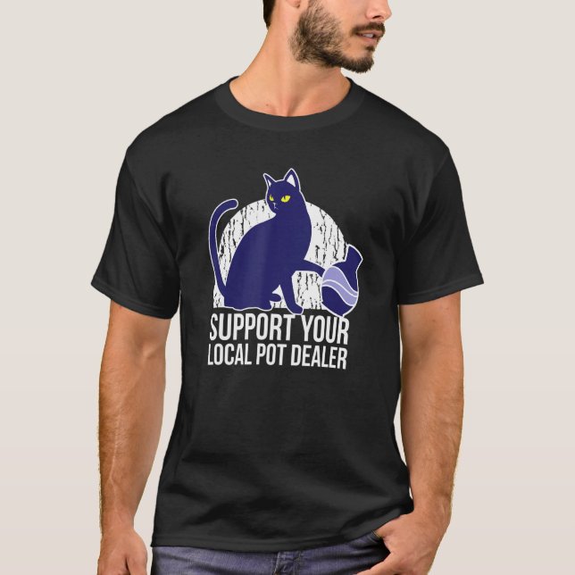 Camiseta Apoya a sus clientes locales de potetería gracioso (Anverso)
