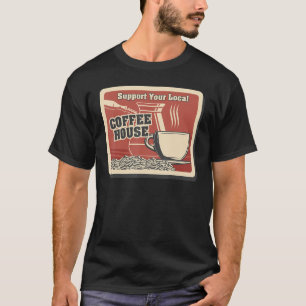 Camiseta Apoya a tu bebedor de café local hombre