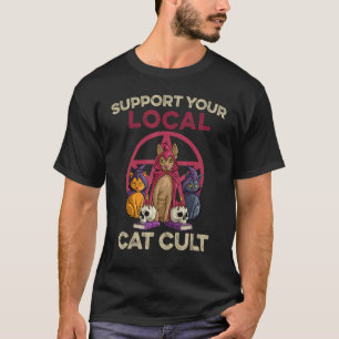 Camiseta Apoya a tu gato local Culto Gatito Retro Oculto