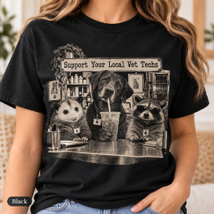 Camiseta Apoya a tus técnicos veterinarios locales Mapache