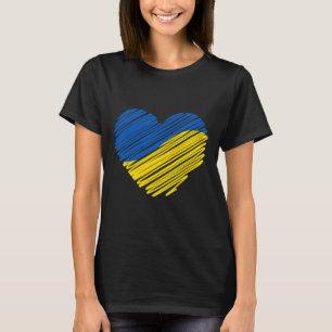 Camiseta Apoya a Ucrania Corazón Bandera Ucraniana