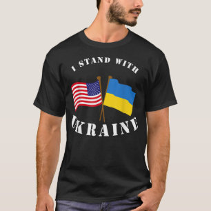 Camiseta Apoya a Ucrania Me mantengo con Ucrania Bandera