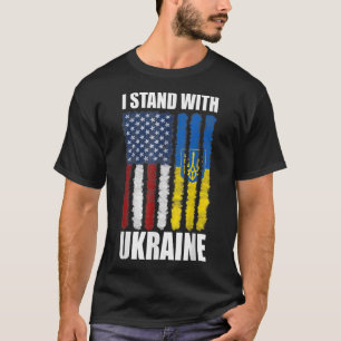 Camiseta Apoya a Ucrania Me mantengo con Ucrania Bandera