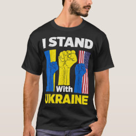 Camiseta Apoya a Ucrania Me mantengo con Ucrania Bandera