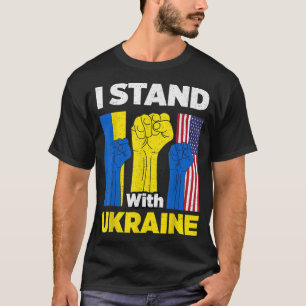 Camiseta Apoya a Ucrania Me mantengo con Ucrania Bandera