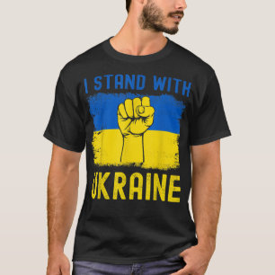 Camiseta Apoya a Ucrania Me mantengo con Ucrania Bandera