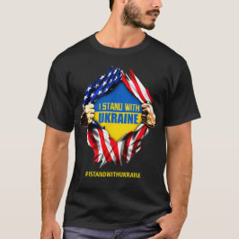 Camiseta Apoya a Ucrania Me mantengo con Ucrania Bandera
