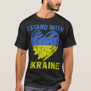 Camiseta Apoya a Ucrania Me mantengo con Ucrania Bandera