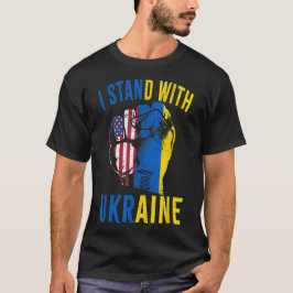 Camiseta Apoya a Ucrania Me mantengo con Ucrania Bandera
