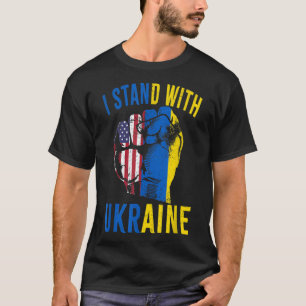 Camiseta Apoya a Ucrania Me mantengo con Ucrania Bandera