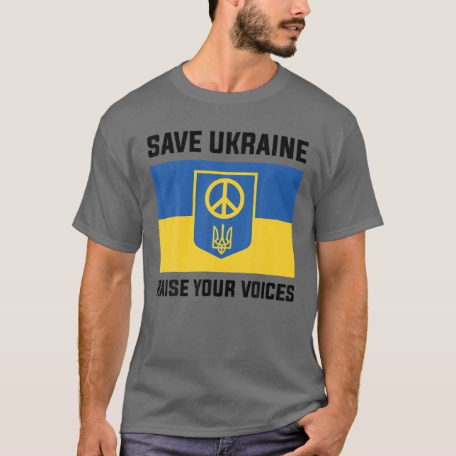 Camiseta Apoya a Ucrania Salven a Ucrania Levanten sus voce (Anverso)
