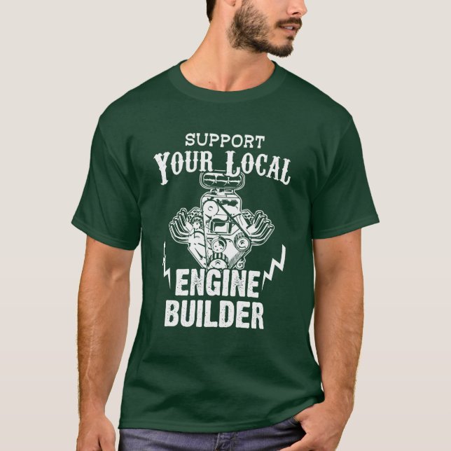 Camiseta Apoya al constructor de motores local Regalo diver (Anverso)