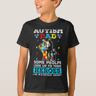 Camiseta Apoya al Orgulloso Papá del Autismo Mes de Concien
