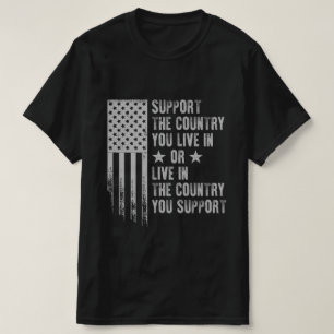 Camiseta Apoya al país en el que vives en EE. UU. Bandera a