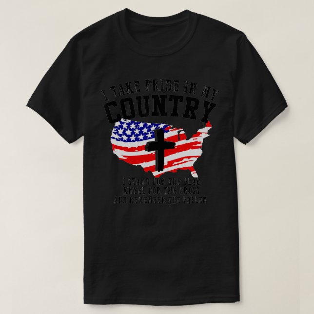 Camiseta Apoya la bandera arrodillada para la cruz 4 de jul (Diseño del anverso)