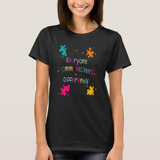 Camiseta Apoya la conciencia sobre el autismo que todos com (Anverso)