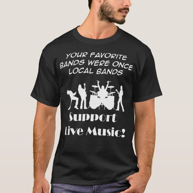 Camiseta Apoya La Música En Vivo Y Las Bandas Locales Rock  (Anverso)