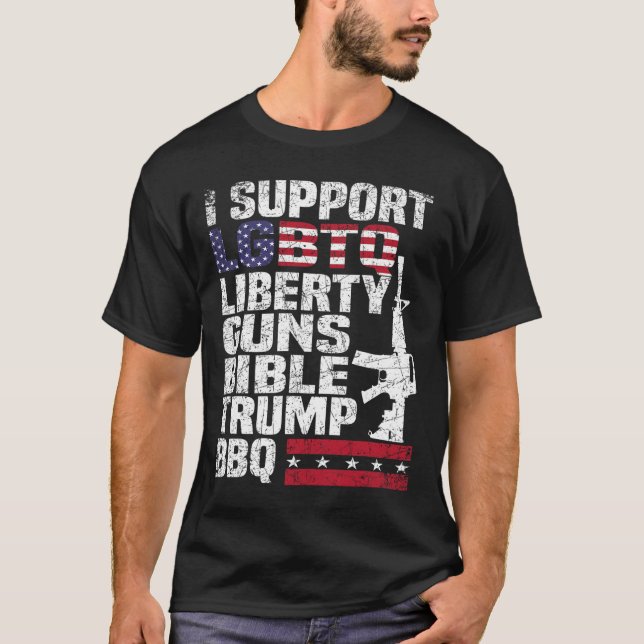 Camiseta Apoya las armas de liberación de Lgbtq Bible Trump (Anverso)