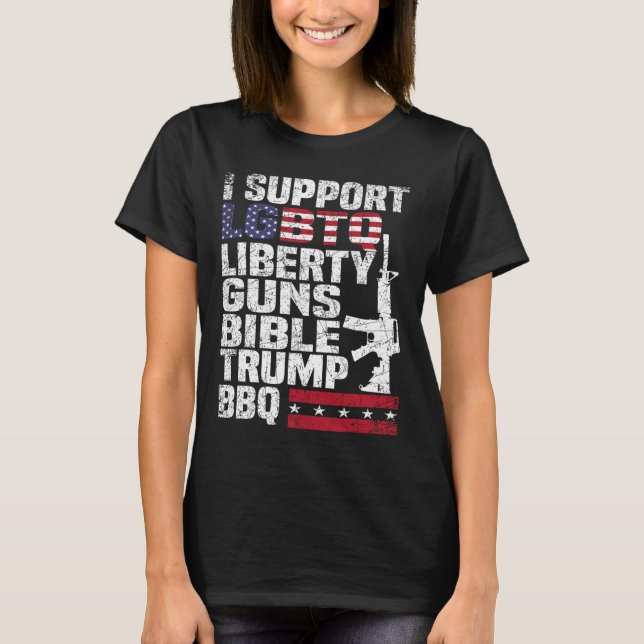 Camiseta Apoya las armas de liberación de Lgbtq Bible Trump (Anverso)