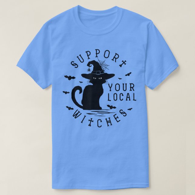 Camiseta Apoya su conjunto fantasma de Gato de brujas local (Diseño del anverso)
