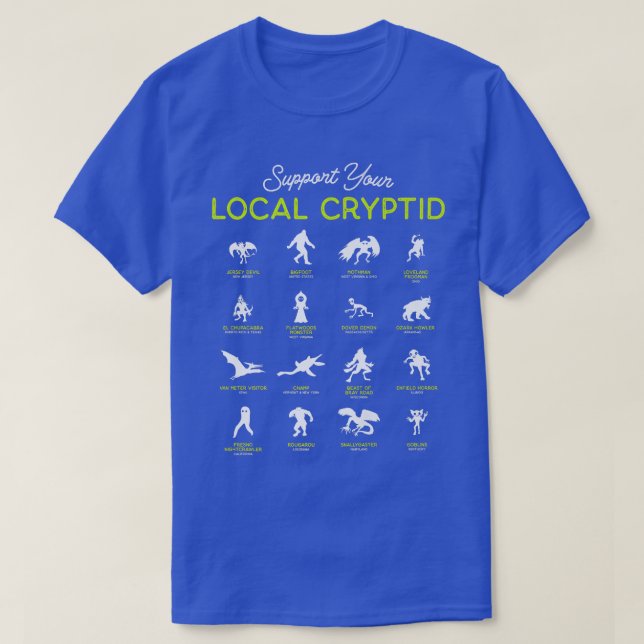 Camiseta Apoya su Criptozoología Forteana local F (Diseño del anverso)