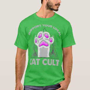 Camiseta Apoya Su Culto De Gato Local Gótico Y Oculto Gato