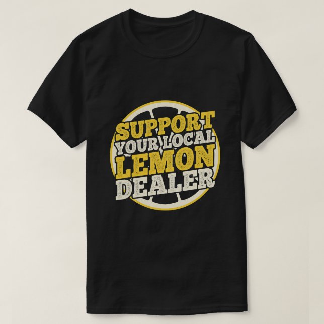 Camiseta Apoya su limonada divertida limonada local (Diseño del anverso)