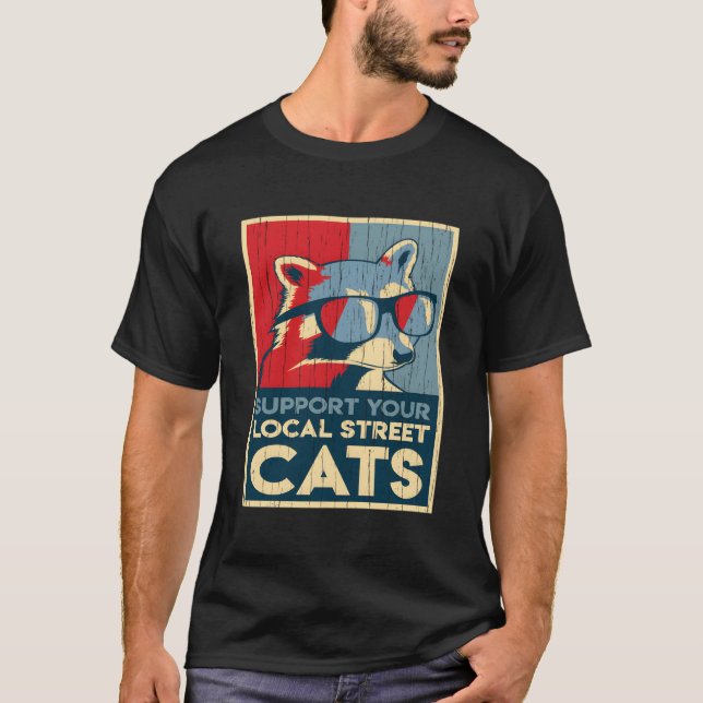 Camiseta Apoya Su Regalo De Gatos Callejeros Locales Para R (Anverso)