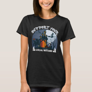 Camiseta Apoya su traje de halloween de brujas locales