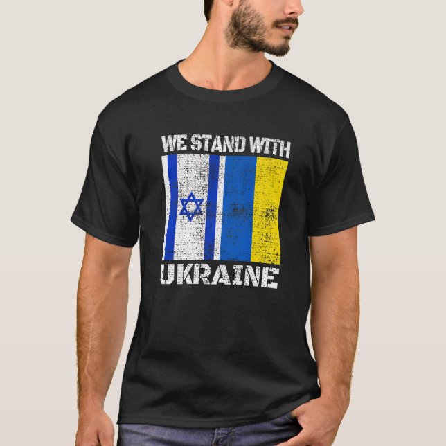 Camiseta Apoyamos a Ucrania Bandera Israel Apoya a Ucrania (Anverso)
