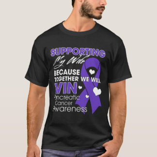 Camiseta Apoyando a mi esposa para que conozca el cáncer de