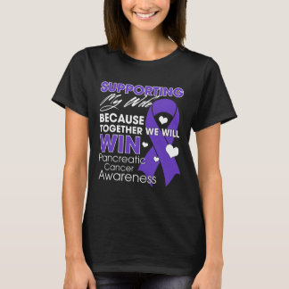 Camiseta Apoyando a mi esposa para que conozca el cáncer de
