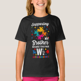 Camiseta Apoyando a mi hermano juntos ganaremos el autismo
