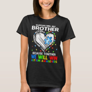 Camiseta Apoyando a mi hermano juntos venceremos el autismo