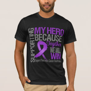 Camiseta Apoyando a mi héroe - conciencia del cáncer