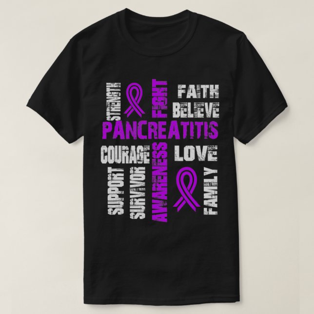 Camiseta Apoyar a creer y luchar contra PANCREATITIS (Diseño del anverso)