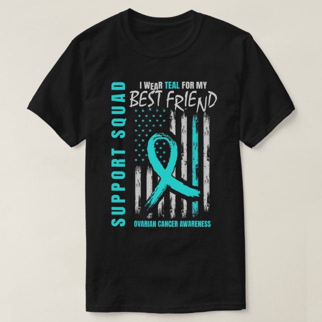 Camiseta Apoyar a la brigada Verde azulada mejor amiga cont (Diseño del anverso)