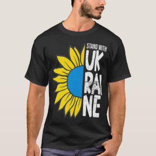 Camiseta Apoyar a la Ucrania del girasol con ropa sólida