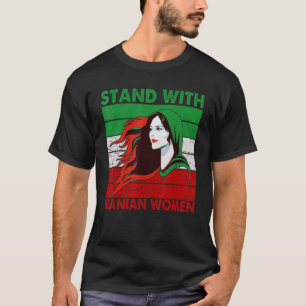 Camiseta Apoyar a las mujeres iraníes en la bandera retro v