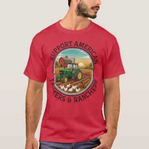 Camiseta apoyar a los agricultores estadounidenses ganadero