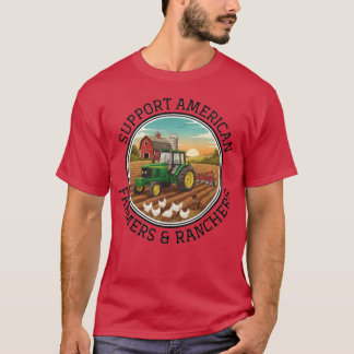 Camiseta apoyar a los agricultores estadounidenses ganadero