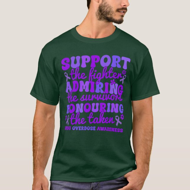 Camiseta Apoyar a los luchadores que honran la sobredosis d (Anverso)