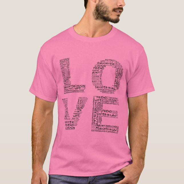Camiseta Apoyar a los seres queridos (texto negro) (Anverso)